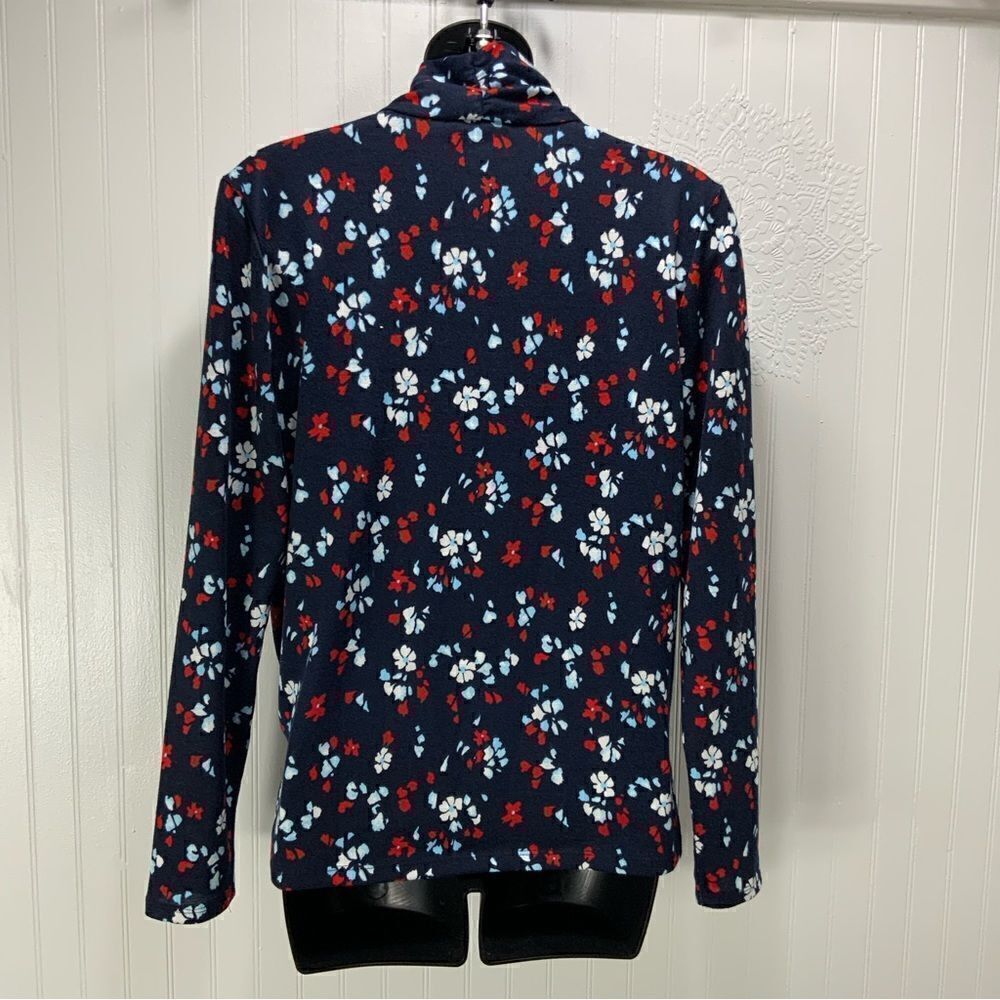 LOFT Faux Wrap long sleeve floral top - Picture 3 of 5